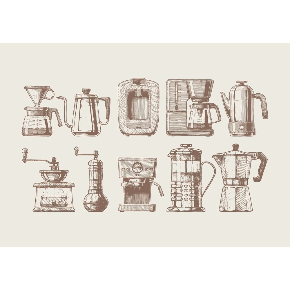 Skeleton Coffee Line Art Canvas Minimalist Cafe Wall Decor Executive Kitchen Coffee Bar Sanctuar 22