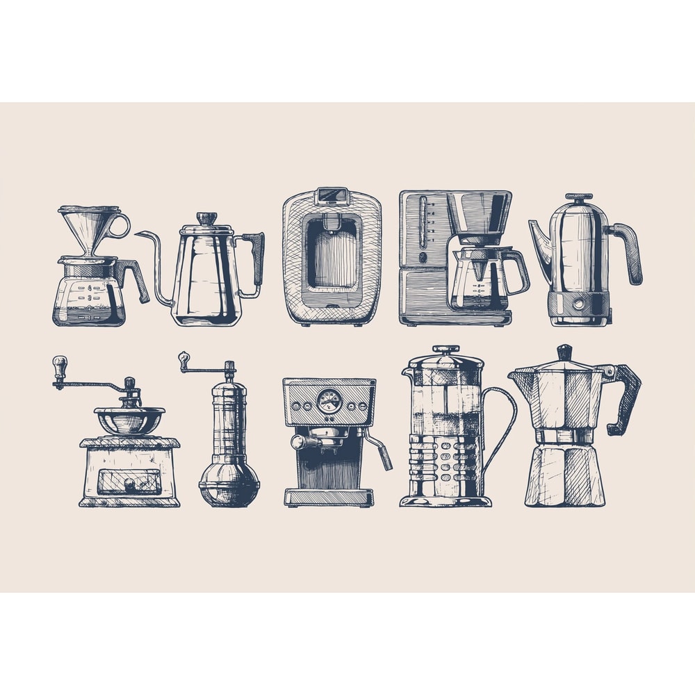 Skeleton Coffee Line Art Canvas Minimalist Cafe Wall Decor Executive Kitchen Coffee Bar Sanctuar 23