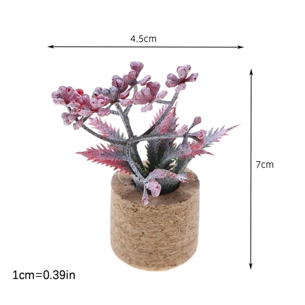 1 12 Miniature Potted Flower Dollhouse Green Plant Model Executive MicroLandscape Sanctuary Decor 6