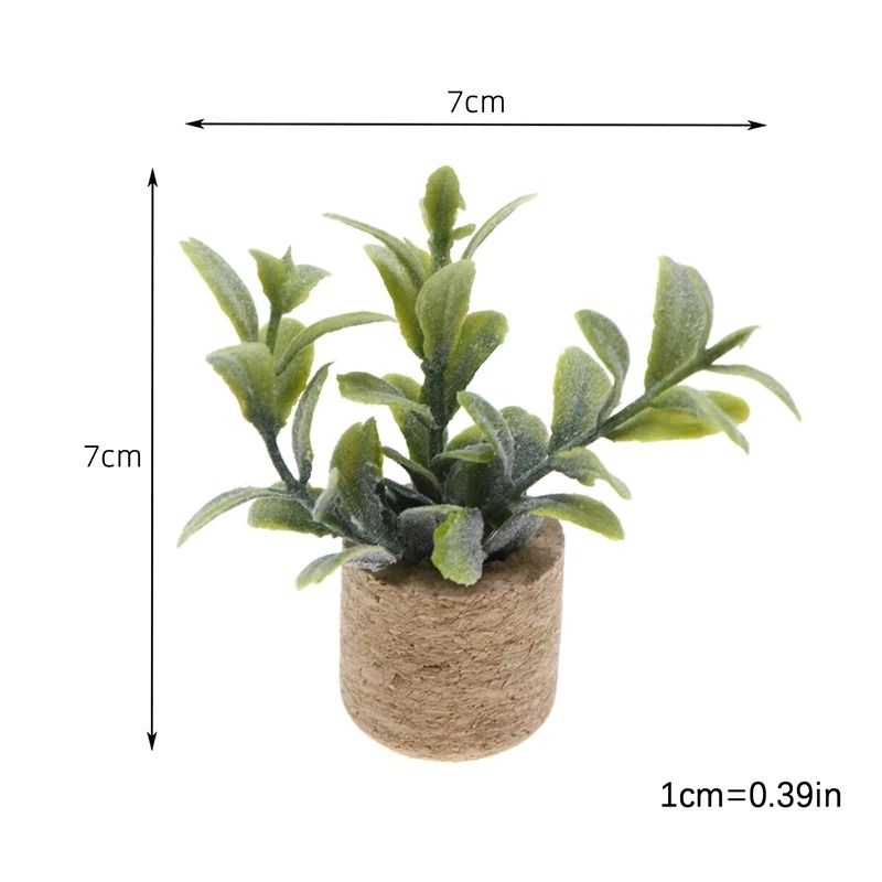 1 12 Miniature Potted Flower Dollhouse Green Plant Model Executive MicroLandscape Sanctuary Decor 8