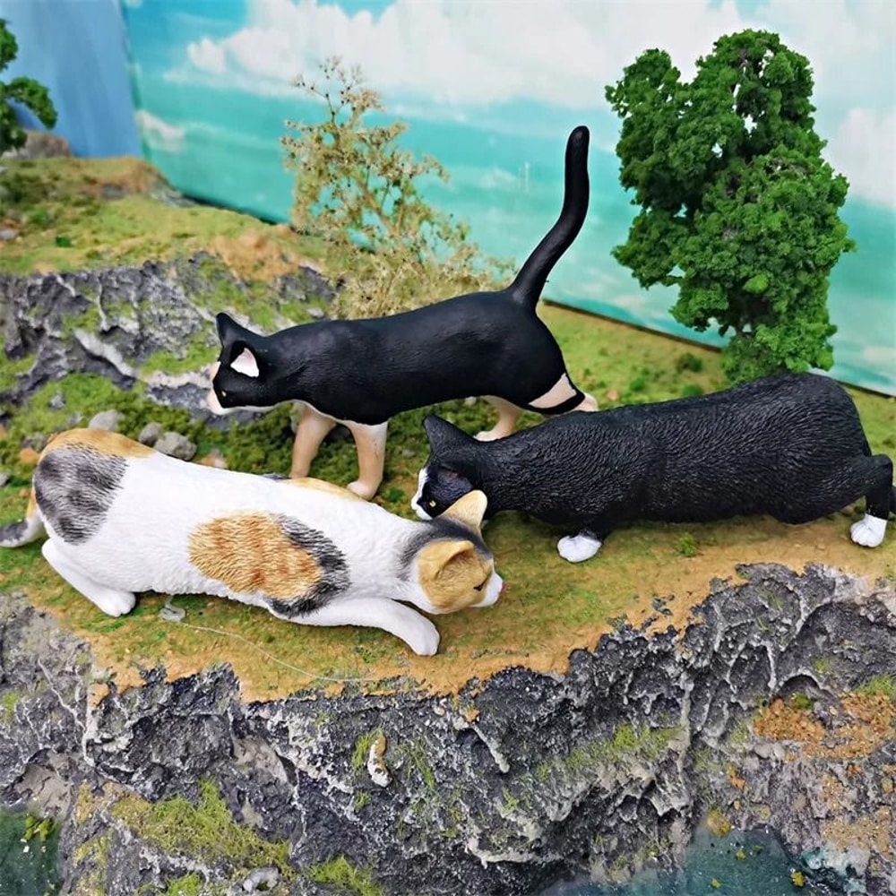 Lying Orange Cat Figurine Solid Simulation Mini Pet Model Executive Desktop Home Studio Sanctuar 3