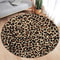 Brown Leopard Round Carpet Premium Animal Fur Pattern Rug Executive Living Room Bedroom Sanctuar 0