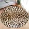 Brown Leopard Round Carpet Premium Animal Fur Pattern Rug Executive Living Room Bedroom Sanctuar 8