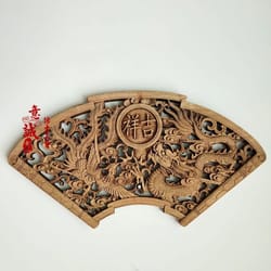 artisan camphor wood carving | 3d dragon & phoenix wall hanging | executive heritage & studio sanctuary decor