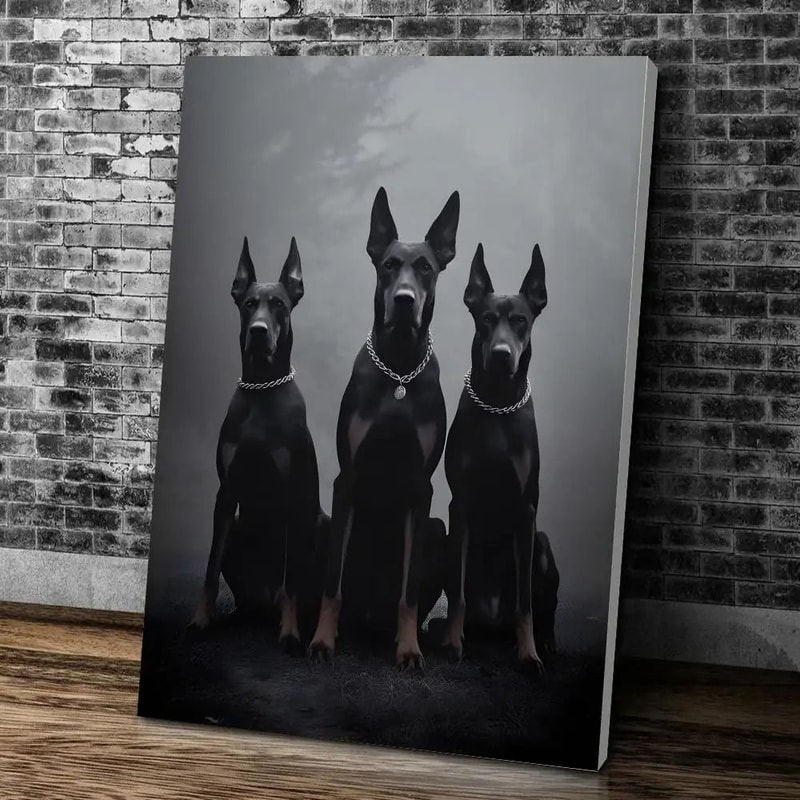 Noir Doberman Muse Canvas Art HighFidelity Cotton Portrait Executive Studio Modern Home Sanctua 6