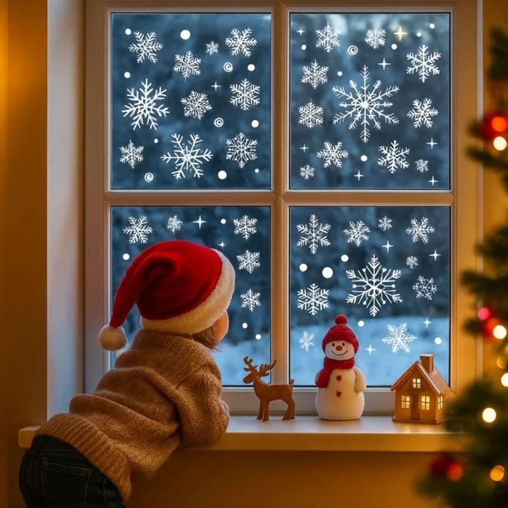 Crystalline Snowflake Window Decals Professional Glass Holiday Accents Executive Winter Studio S 2