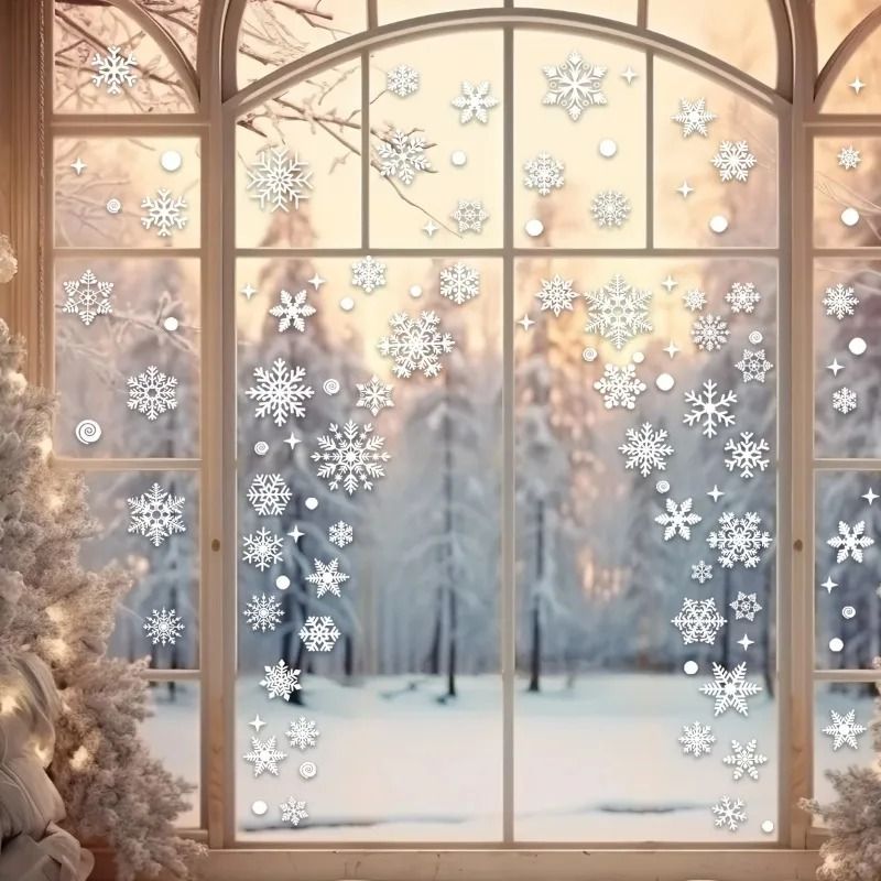 Crystalline Snowflake Window Decals Professional Glass Holiday Accents Executive Winter Studio S 5