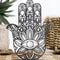 Artisan Hamsa Wood Sculpture HollowOut Evil Eye Totem Executive Desktop Home Studio Sanctuary De 0