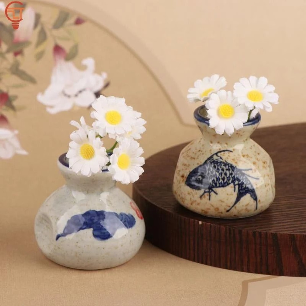 Artisan Dynasty Ceramic Miniature Retro Storage Jar Micro Vase Executive Studio Zen Sanctuary D 0