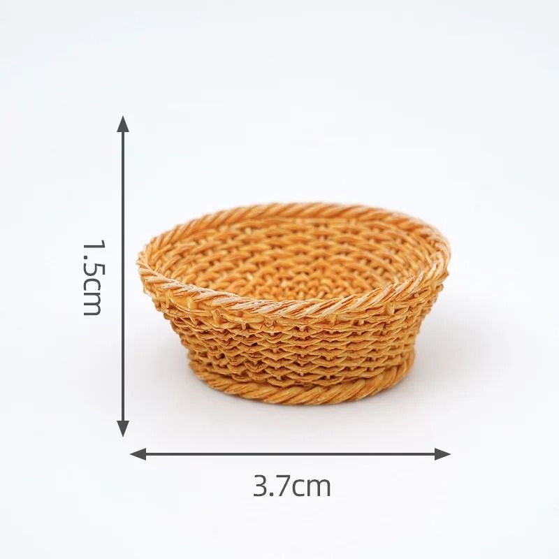 Artisan Mini Rattan Basket Simulated Woven Display Model Executive Studio Dollhouse Sanctuary De 12