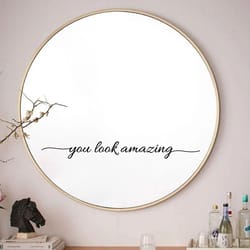 "vogue-affirmation" mirror decal | minimalist motivational vinyl | executive vanity & studio sanctuary decor