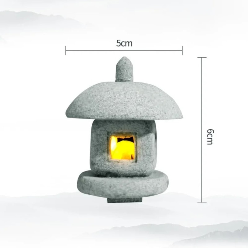 Miniature Zen Pagoda Lantern Sandstone MicroLandscape Pillar Executive Garden Studio Sanctuary D 9