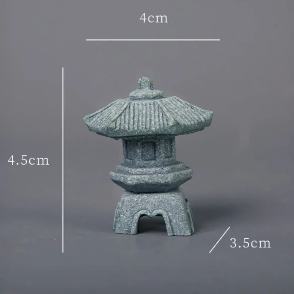 Miniature Zen Pagoda Lantern Sandstone MicroLandscape Pillar Executive Garden Studio Sanctuary D 6