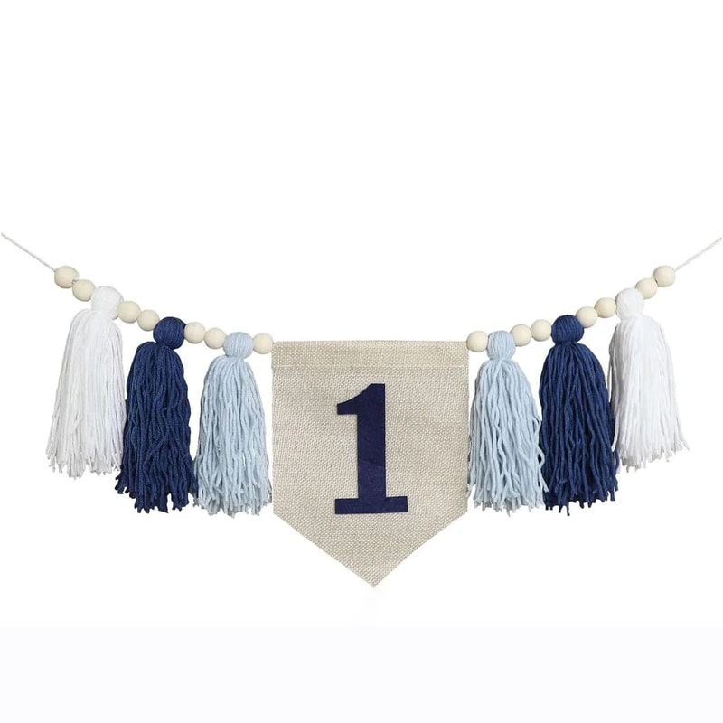 Boho 1st Birthday Botanical Banner Set Linen Tassel Garland Crown Executive Nursery Studio Deco 8