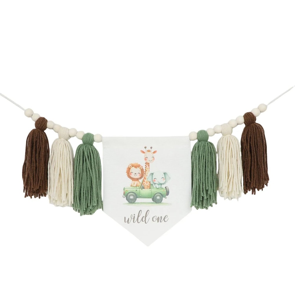 Boho 1st Birthday Botanical Banner Set Linen Tassel Garland Crown Executive Nursery Studio Deco 20