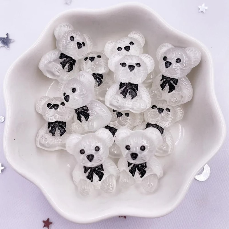 Artisan Bear Flatback Charms 10PCS HandPainted Resin Figurines Executive Studio DIY Sanctuary De 13