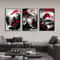 Vintage Nippon Landscape Triptych Black Red Japanese Canvas Art Executive Studio Zen Sanctuary 0
