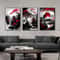 Vintage Nippon Landscape Triptych Black Red Japanese Canvas Art Executive Studio Zen Sanctuary 1