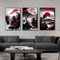 Vintage Nippon Landscape Triptych Black Red Japanese Canvas Art Executive Studio Zen Sanctuary 1