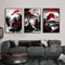 Vintage Nippon Landscape Triptych Black Red Japanese Canvas Art Executive Studio Zen Sanctuary 2