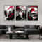 Vintage Nippon Landscape Triptych Black Red Japanese Canvas Art Executive Studio Zen Sanctuary 4
