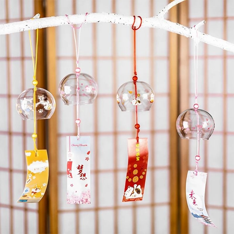 Artisan Sakura Glass Furin Handmade Japanese Wind Chime Executive Studio Zen Sanctuary Decor 2