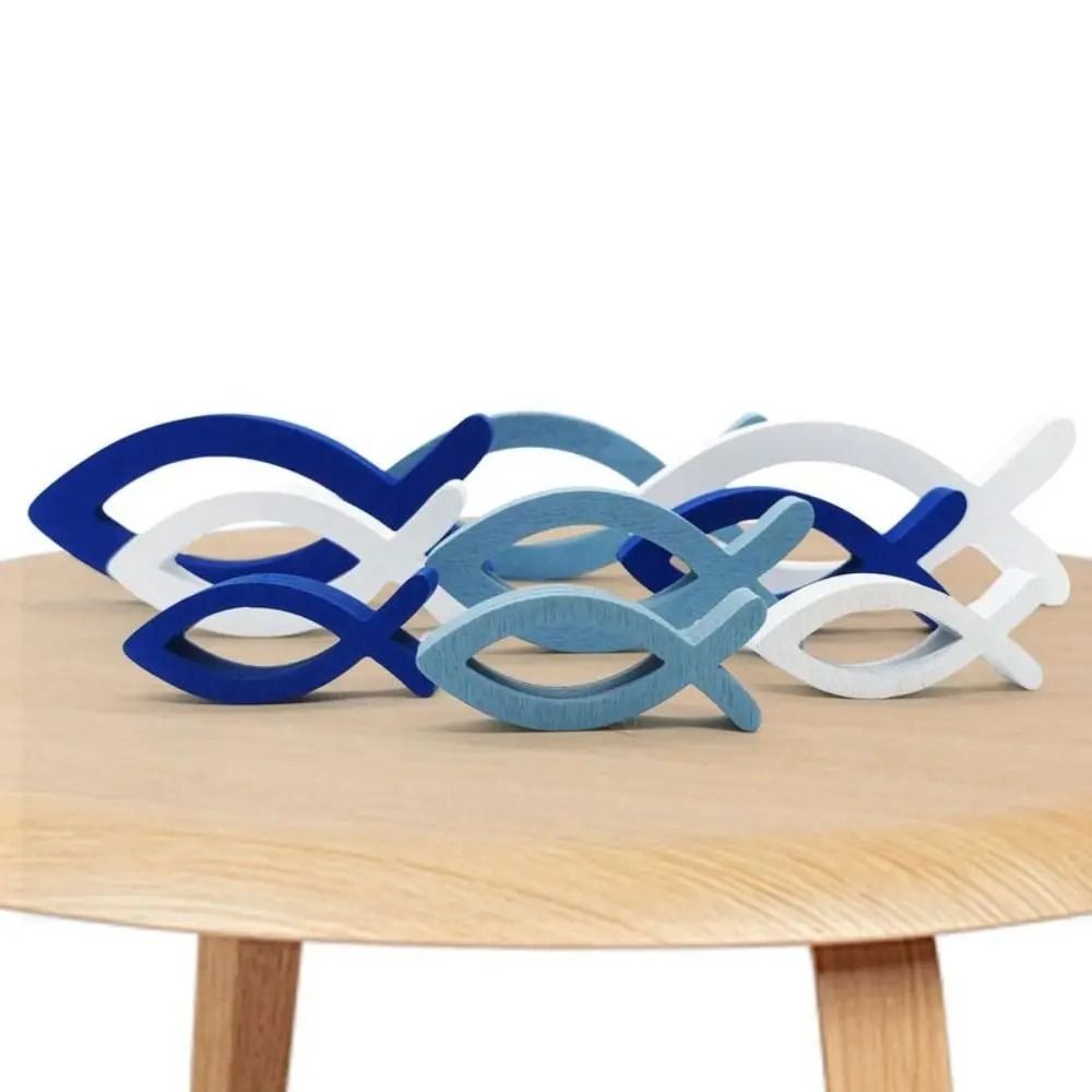 Coastal Artisan Wooden Fish Set 9PCS Handcrafted Ocean Wall Art Executive Studio Seaside Sanctua 0