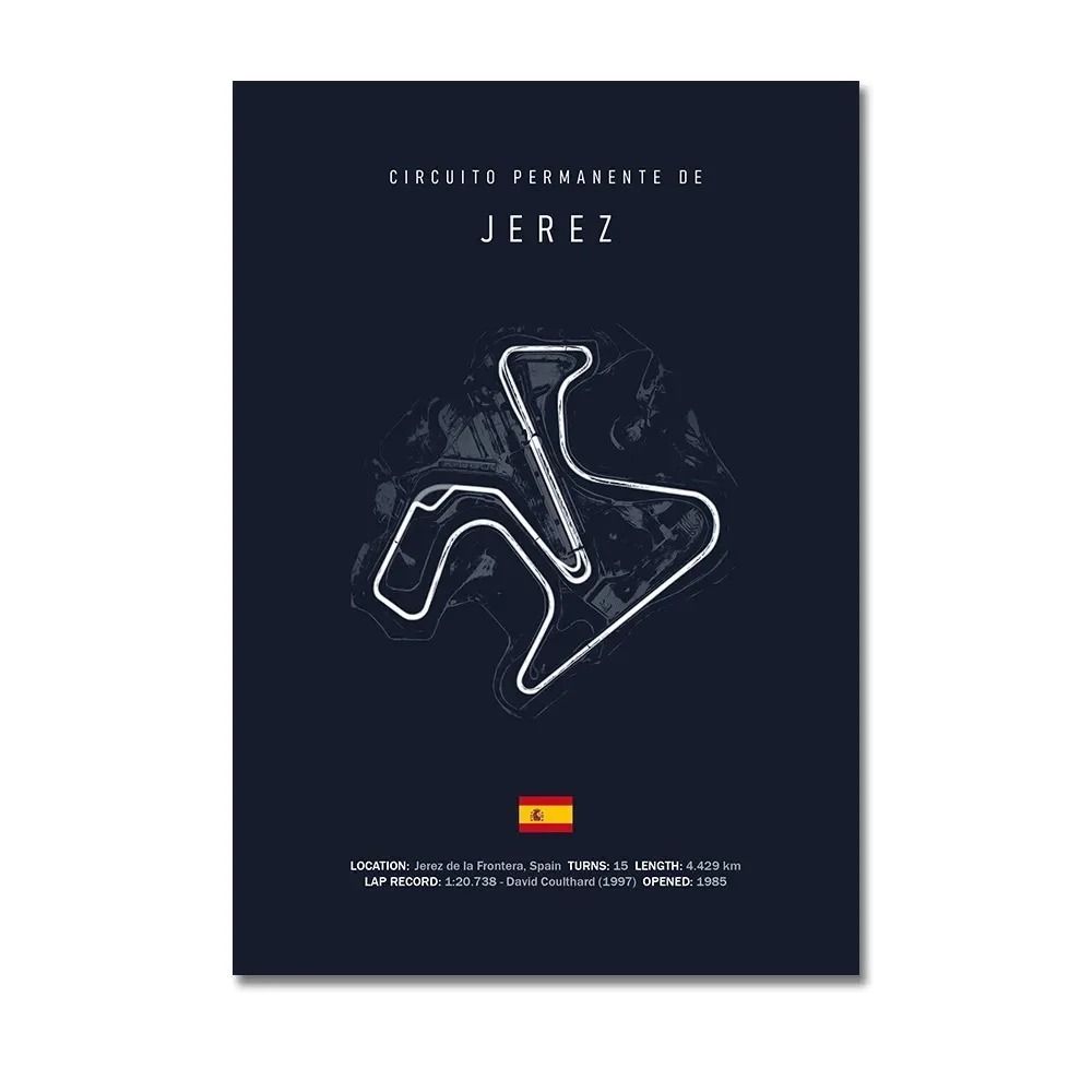 Grand Prix Circuit Series F1 Track Canvas Wall Art Executive Motorsport Studio Sanctuary Decor 11