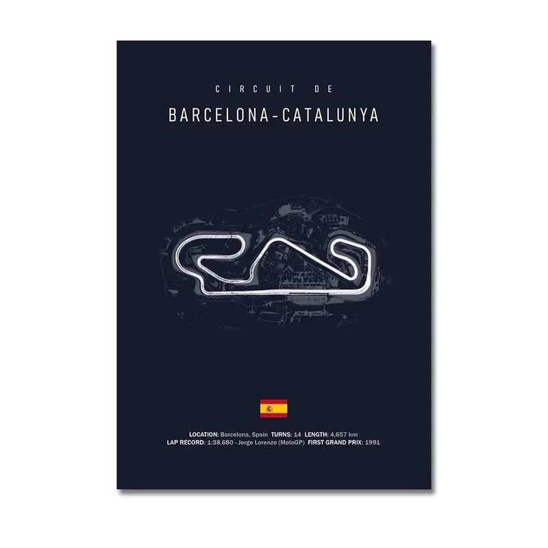 Grand Prix Circuit Series F1 Track Canvas Wall Art Executive Motorsport Studio Sanctuary Decor 28