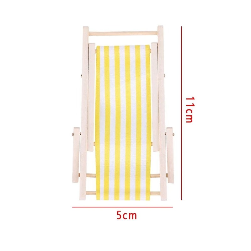 Coastal Miniature Deck Chair 112 Scale Folding Dollhouse Furniture Executive Studio Zen Sanctuar 5