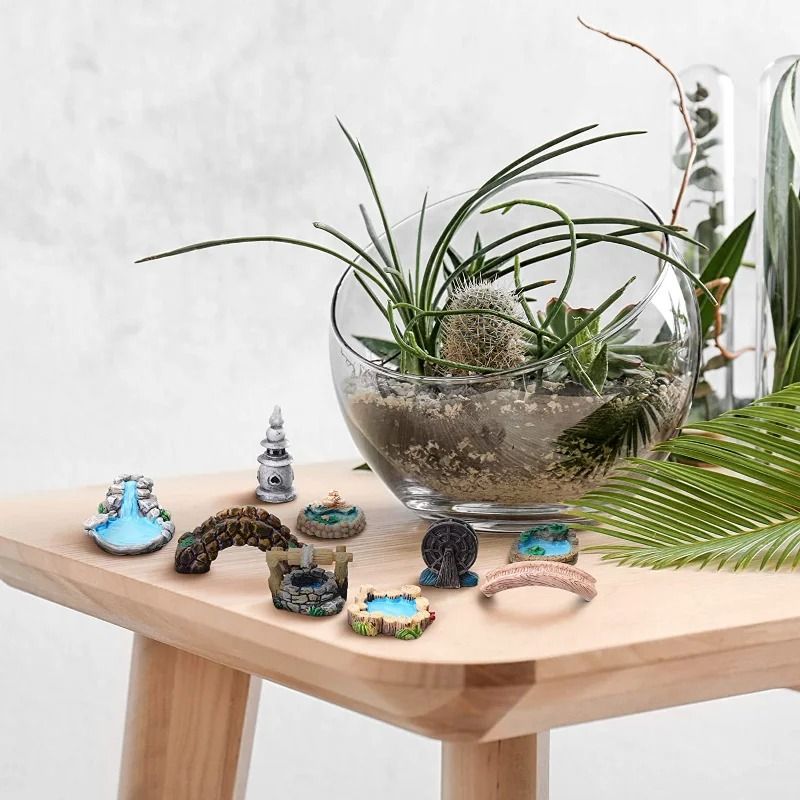 Botanical Horizon Miniature Set Lighthouse Stone Bridge Ornaments Executive Garden Studio Sanct 4