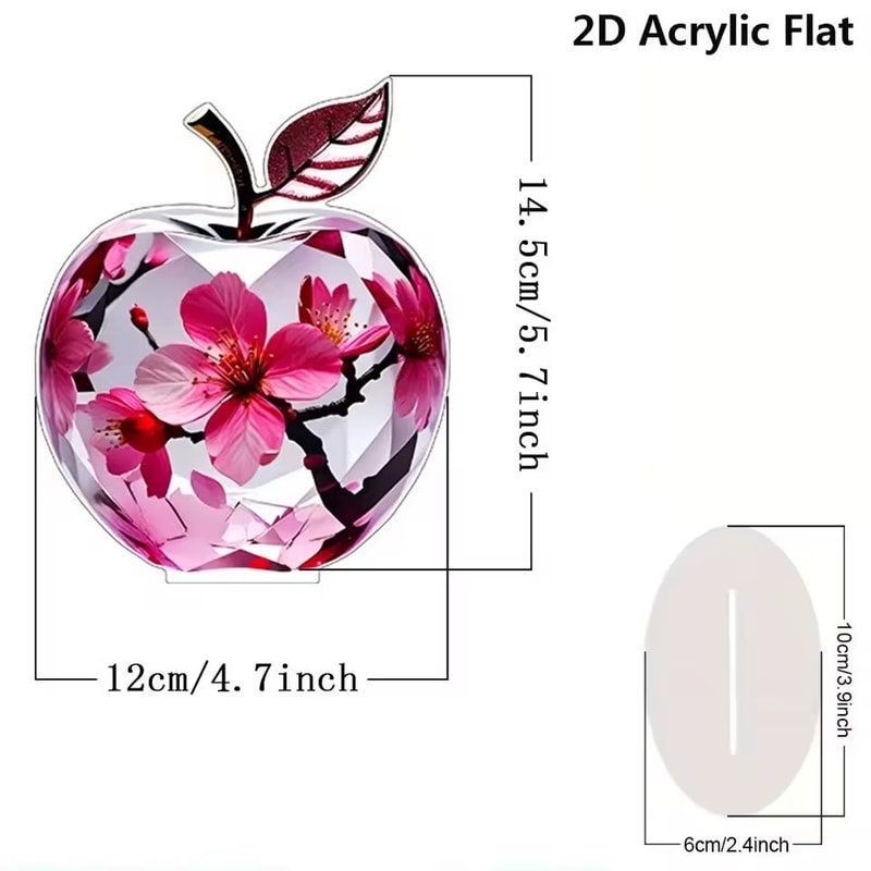 Artisan Crystal Apple Sculpture K9 Glass Fruit Paperweight Executive Desktop Modern Home Sanctua 12