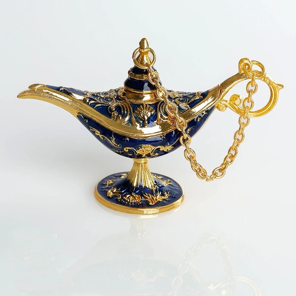 Artisan Aladdin Wish Lamp Vintage European Metal Ornament Executive Studio Arabian Night Sanctua 8