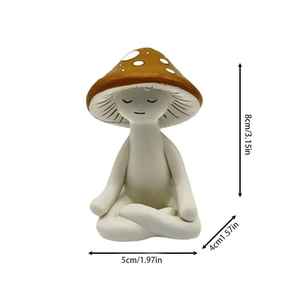 Botanical Zen Mushroom Meditation Yoga Resin Figurine Executive Studio Living Room Sanctuary Dec 4
