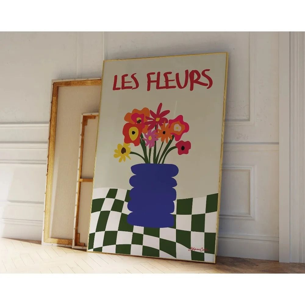 Botanical LineArt Triptych Retro Beige Floral Canvas Executive Studio Minimalist Sanctuary Decor 18