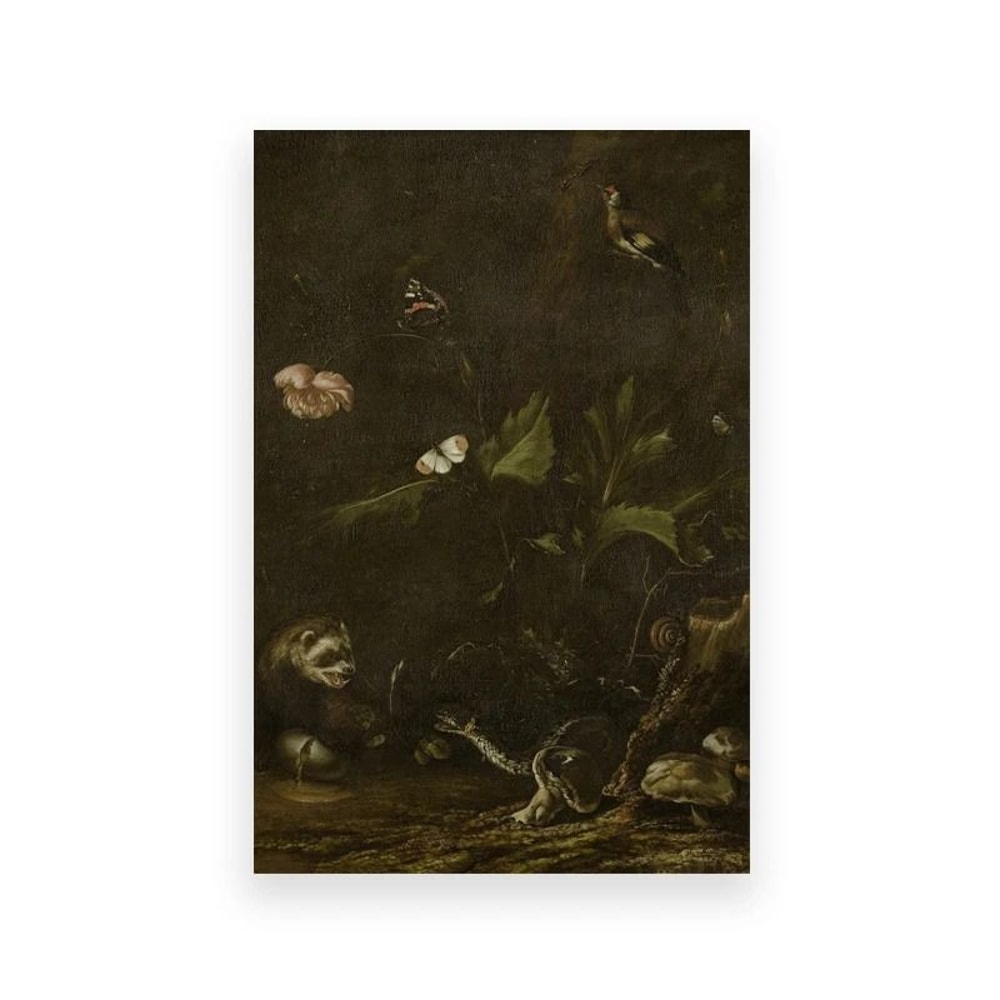 Moody Owl Butterfly Canvas Dark Academia Nature Art Executive Library Cottagecore Sanctuary Dec 21