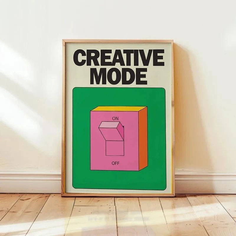 Retro Mindset Canvas Cartoon Switch Mental Health Poster Executive Studio Wellness Sanctuary Dec 6