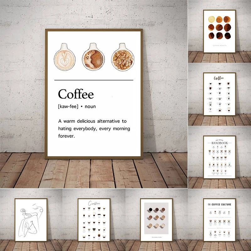 Artisan Coffee Guide Canvas Minimalist Barista Menu Print Executive Kitchen Cafe Sanctuary Decor 2