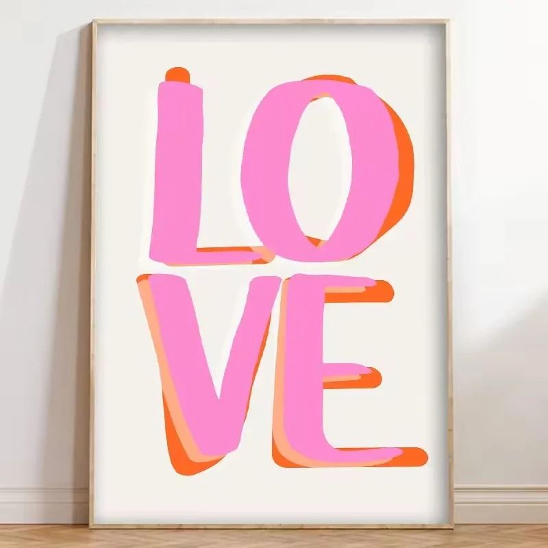 Amor Por Favor Canvas Eclectic Pink Nordic Love Quote Art Executive Studio Vibrant Sanctuary Dec 4