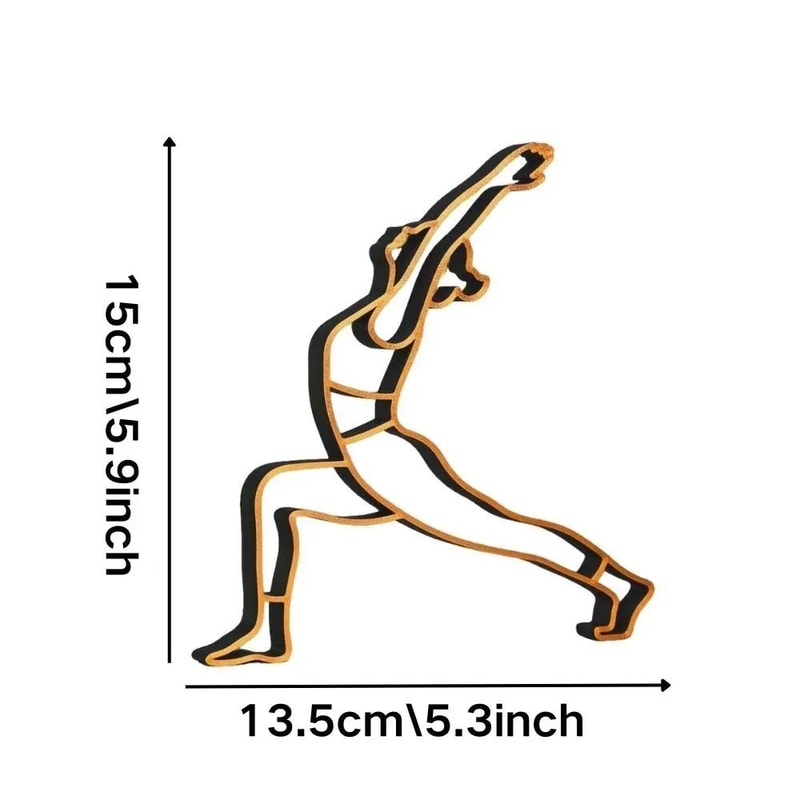 Modern Minimalist Yoga Silhouette Artistic Zen Metal Sculpture Executive Studio Living Room Sanc 2