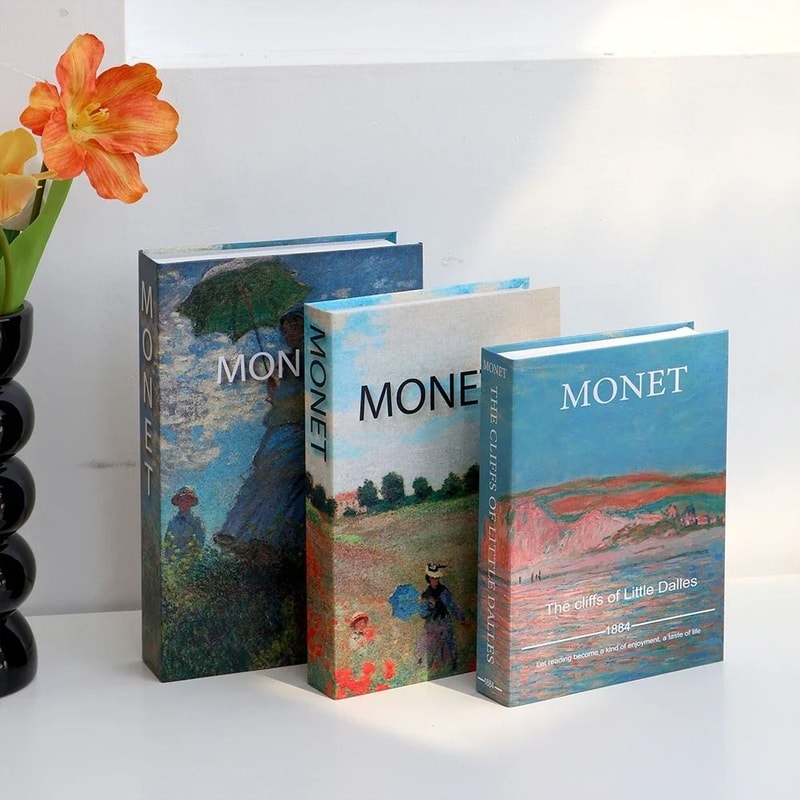 Artisan Curation Triptych 3Pack Designer Decorative Books Executive Bookshelf Modern Sanctuary D 18