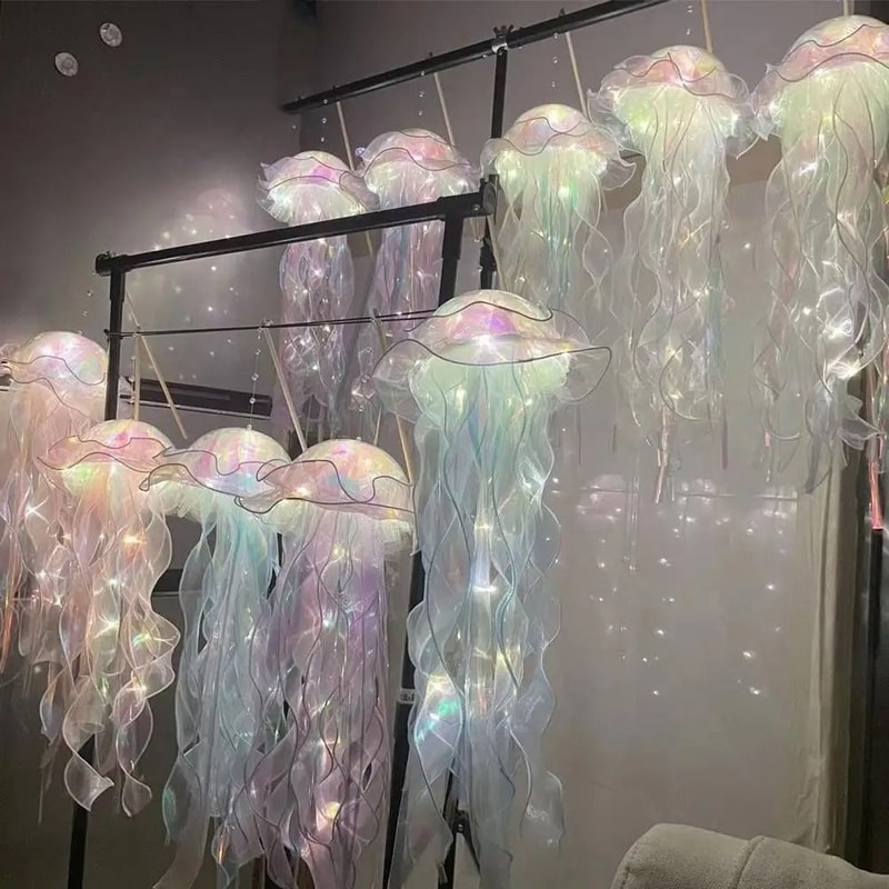 Ethereal Jellyfish Lamp DIY Hanging Ocean Night Light Executive Studio Mermaid Sanctuary Decor 2