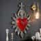 Sacred Heart BasRelief Flaming Heart Dagger Wall Sculpture Executive Studio Gothic Sanctuary De 3