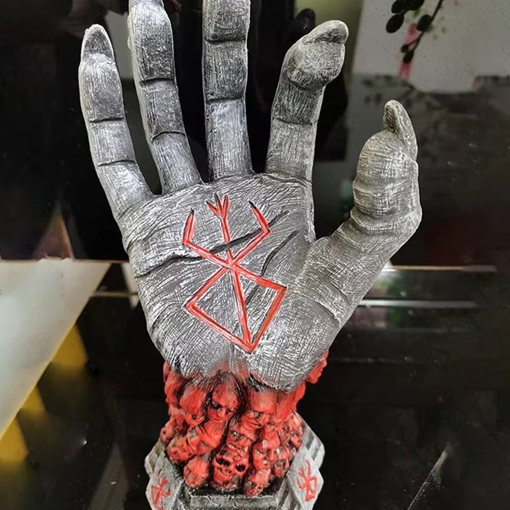 Devils Right Hand Sculpture Berserk Rune Skull Figurine Executive Studio Dark Fantasy Sanctuary 4
