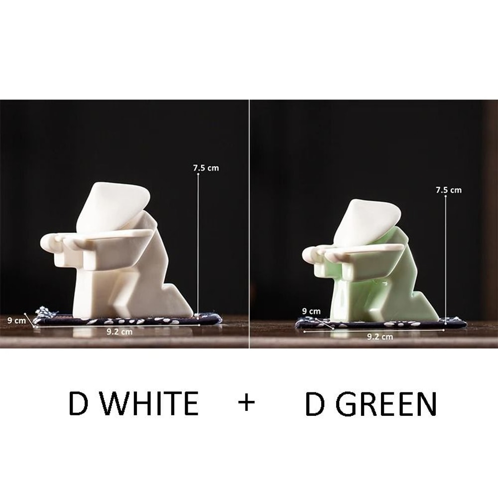 Blanc De Chine Samurai Geometric Ceramic Warrior Figurine Executive Studio Oriental Sanctuary De 17