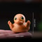 Artisan HandCarved Duckling Solid Wood Miniature Sculpture Executive Desk Playful Sanctuary Deco 5