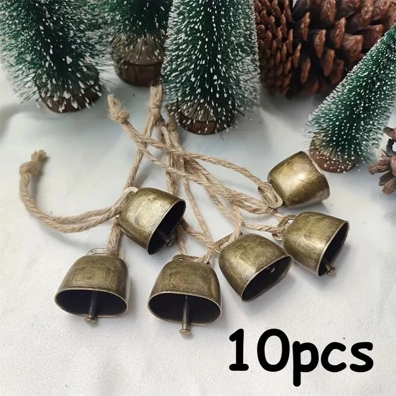 Rustic Heritage Bells BrassFinish Twine Jingle Bells Executive Holiday Farmhouse Sanctuary Decor 6