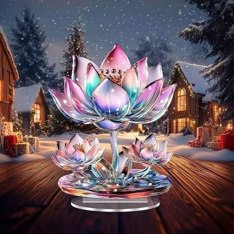 Crystalline Wyvern Motif 2D Acrylic Dragon Figurine Executive Studio Mythic Sanctuary Decor 2