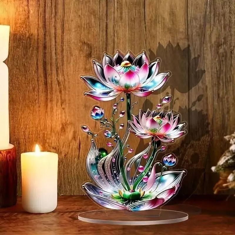 Crystalline Wyvern Motif 2D Acrylic Dragon Figurine Executive Studio Mythic Sanctuary Decor 8