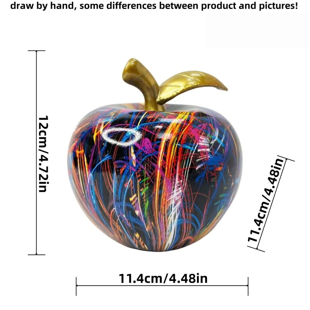 Vibrant Graffiti Apple Abstract Resin Art Sculpture Executive Studio PopArt Sanctuary Decor 8